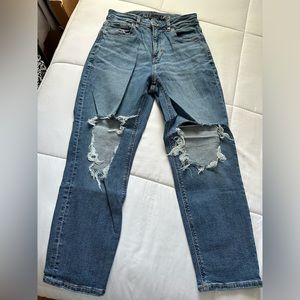 American Eagle Straight Leg Mom Jean / Ripped
